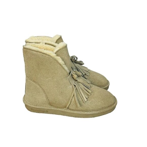 Bearpaw Christie Suede Upper Wool Blend Lining Sheepskin Boots Size 6 - Picture 4 of 8